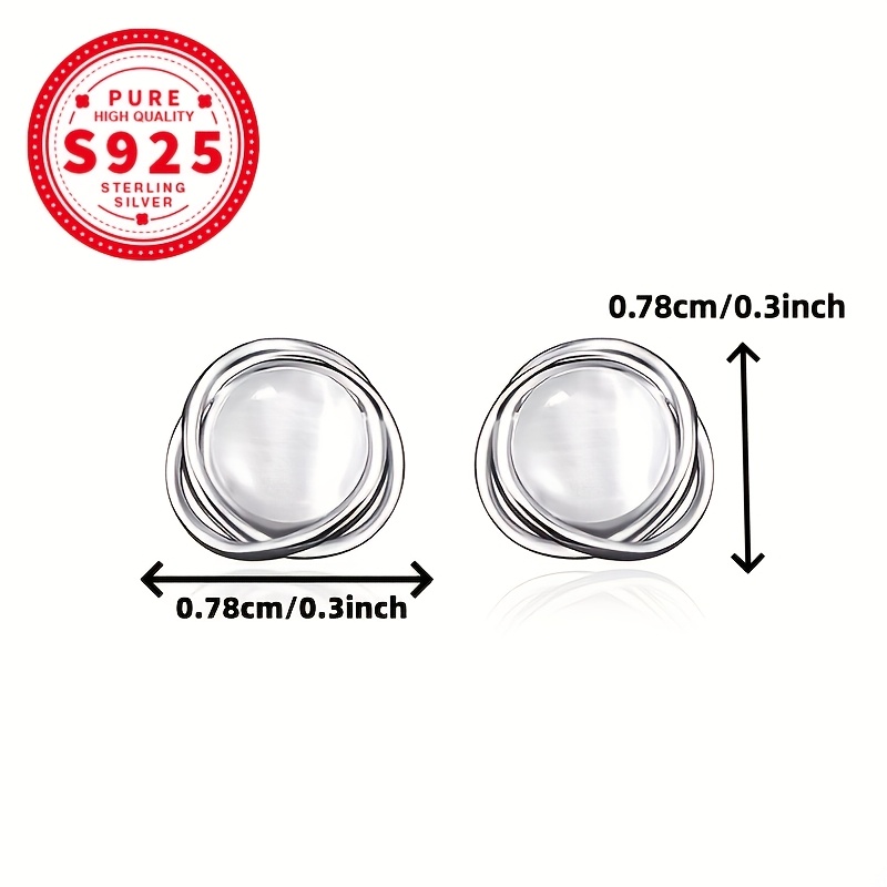 Women's S925 Sparkling Cat Eye Cross Stud Earrings